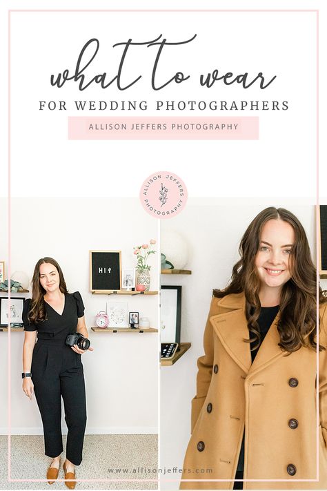 What To Wear Wedding Photographers and Vendors via @allisonjphoto All Black Wedding Coordinator Outfit, Wedding Vendor Outfit Ideas, Winter Wedding Photographer Outfit, Outfit For Wedding Photographer, Photographers Outfit What To Wear, What Should Photographer Wear To Wedding, Fall Wedding Photographer Outfit, Day Of Coordinator Outfit, Wedding Photographers Outfit