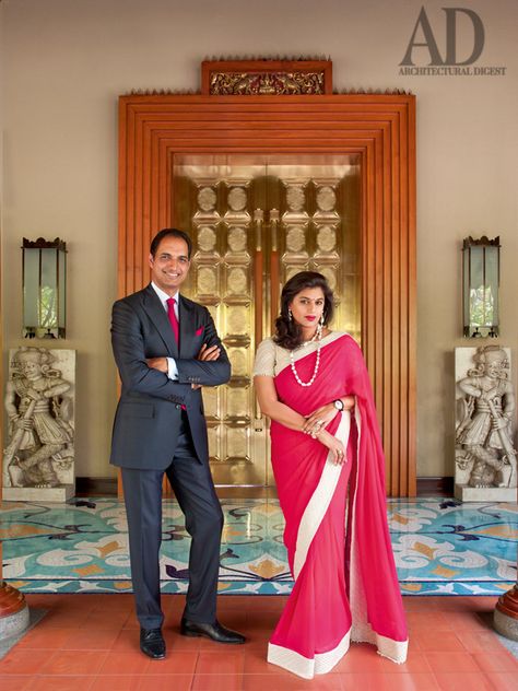 Pinky and GV Sanjay Reddy's Hyderabad home is a luxurious oasis in the city | Architectural Digest India Pinky Reddy House, Luxury Indian Home Interiors, Luxury Indian Homes, Hyderabad Homes, Indian Style Living Room, Pinky Reddy, Chettinad House, Room Partitions, Tranquil Home