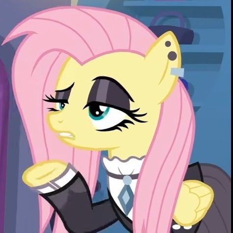 Emo Fluttershy, Fluttershy, Wall, Hair, Pink, Black