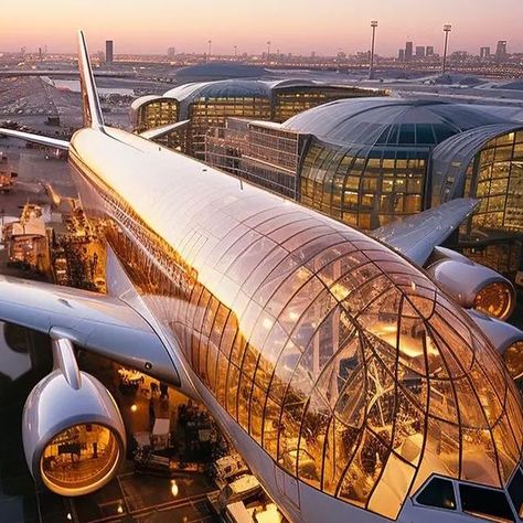 Concept Airport, Future Airport, Future Airplane, Airport Concept, Airplane Concept, Luxury Airport, Airport Airplane, Dubai Airport, Airport Design