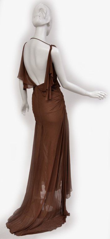 2003 TOM FORD for GUCCI GREEK GODDESS SILK GOWN 5 Tom Ford For Gucci, Tom Ford Gucci, Gucci Gown, Gucci Collection, Classic Hollywood Glamour, Silk Dressing Gown, Silk Gown, Dress Crafts, Black Gown