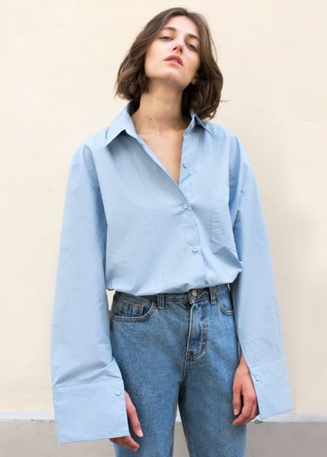 The Frankie Shop Sky Blue Crisp Boyfriend Shirt