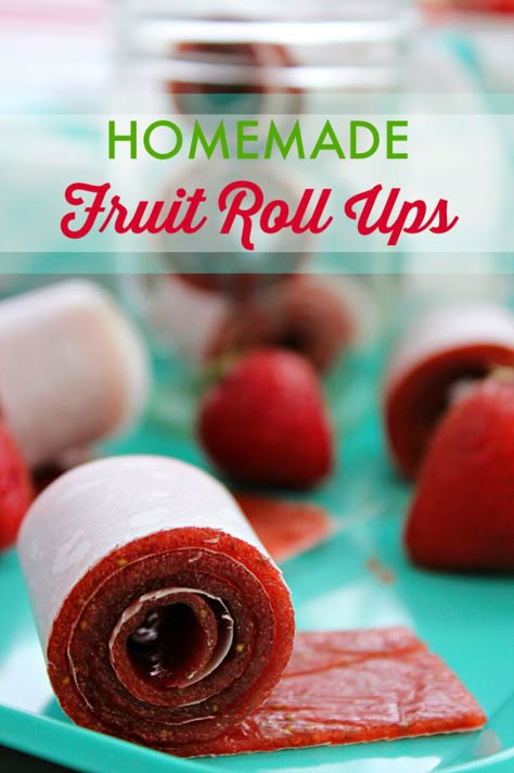 Homemade Fruit Roll Ups Recipe Fruit Roll Up Recipe, Strawberry Fruit Leather, Homemade Fruit Roll Ups, Fruit Leather Recipe, Homemade Milk, Baby Recipe, Healthy Afternoon Snacks, Roll Ups Recipes, Fruit Roll