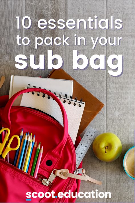 Elementary School Substitute Teacher, Substitute Activities Second Grade, Being A Substitute Teacher, Whats In My Substitute Teacher Bag, Substitute Teacher Kit, Supply Teacher Bag, Substitute Teacher Prizes, Substitute Classroom Management, Substitute Bag Of Tricks