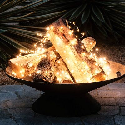 A little bit of outdoor decorating inspiration for your home. Some of it over the top, some of it perfectly doable and a GREAT idea for a fake outdoor fire. Holiday Lights Outdoor, Backyard Lighting, Outdoor Holidays, Backyard Projects, Holiday Lights, Outdoor Christmas Decorations, Handmade Home, A Bowl, Garden And Yard