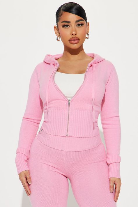 Available In Black, Heather Grey, Light Blue, And Pink. Sweater Pant Set Jacket Hoodie Zipper Closure Wide Leg Pant Buckle Detail Elastic Waistband Stretch 50% Acrylic 29% Polyester 21% Nylon Imported | Lana Sweater Pant Set in Pink size Medium by Fashion Nova Light Pink Shirt Outfit For Women, Fashion Nova Matching Sets, Pink Girly Christmas Wishlist, Two Piece Sets Black Women, Cozy Pink Outfit, Christmas Girly Wishlist, Plus Size Matching Sets, Trendy Clothes 2024, Mesh Top Outfit Black Women