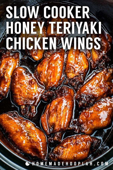 Hawaiian Style Teriyaki Chicken Crock Pot, Chicken Legs Slow Cooker Recipes, Honey Bbq Chicken Wings, Chicken Wings Crockpot, Teriyaki Wings, Slow Cooker Chicken Wings, Honey Teriyaki Chicken, Teriyaki Chicken Wings, Teriyaki Chicken Crock Pot