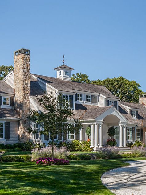 Expanded Cape, Cape Cod Renovation, Cape Cod House Exterior, Brindleton Bay, Beach House Exterior, England Homes, Coastal House, Cape Cod House, Cape House