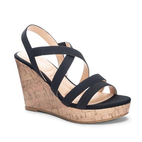 Bijous Cork Wedge Sandal  #FlirtyFeline #afflink #shopping #shoppingonline #shopwithme #shop #heels #summerstyle #heelslover #designerwear #shoes #black #pumps #shoeshighheels #shoesoftheday #shoestagram #highheels #WomensFashion #ChicOutfit #fashionsinpiration #chicstyle #ladiesfashion #styling #leoprint #fashionable #outfitideasforwomen Wedge Dress, Leopard Print Fashion, Cork Heels, Cork Wedges Sandals, Strappy Wedges, Black Wedge Sandals, Famous Footwear, Black Wedges, Chinese Laundry