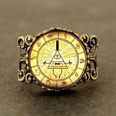 Cipher Wheel, Steampunk Ring, Gravity Falls Bill Cipher, Steampunk Rings, Gravity Falls Bill, Womens Rings, Fall Rings, Gravity Fall, Pendant Ring