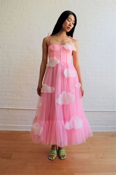 See Every Dress In Lirika Matoshi’s New Disney Collection - Perfecting the Magic Puff Dress Outfit, Cloud Dress, Ethereal Dresses, Lirika Matoshi, Princess Gowns, Green Pastures, Pink Skies, Princess Fashion, Whimsical Accessories