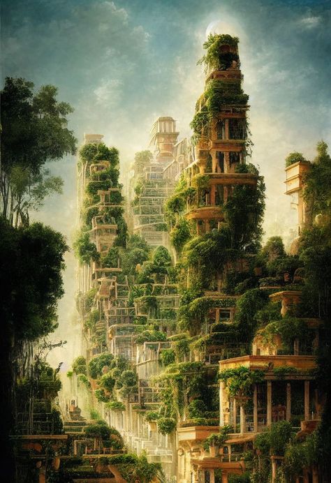 Gardens Of Babylon Art, Hanging Gardens Of Babylon Art, Babylon Art, Hanging Gardens Of Babylon, 7 Wonders Of The World, Ancient Babylon, Gardens Of Babylon, Hanging Gardens, 7 Wonders