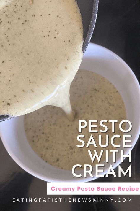 Diy Pesto, Easy Pesto Sauce, Pesto Cream Sauce, Alfredo Sauce Easy, Homemade White Sauce, White Cream Sauce, Ravioli Sauce, Sauteed Eggplant, Pesto Sauce Recipe