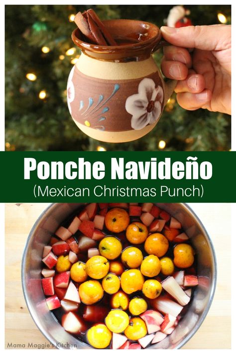 Mexican Ponche Recipe Easy, Hot Fruit Punch Mexican Christmas, How To Make Ponche Mexican Christmas, Mexican Punch Recipe Holidays, Mexican Christmas Punch Recipe, Ponche Recipe Mexican, Posada Food Ideas, Latino Christmas Food, Christmas Ponche Recipe