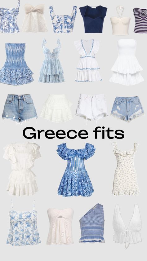 #greece#fits#preppy Fits Preppy, Greece Fits, Preppy Shuffles, Greece Outfit, Europe Outfits, Outfit Inspo Summer, Trendy Outfits For Teens, Easy Trendy Outfits, Simple Trendy Outfits