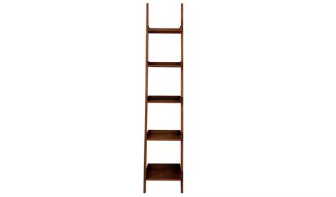 Buy Habitat Jessie Narrow Bookcase - Walnut Veneer | Bookcases and shelving | Habitat Narrow Ladder Shelf, Tall Ladder, White Bookcases, Leaning Bookcase, Narrow Bookcase, Wall Shelf Unit, Walnut Bookcase, Tall Shelves, White Bookcase