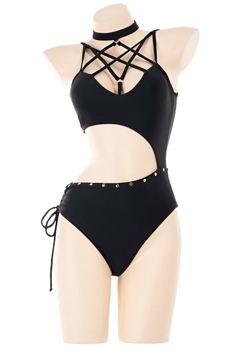 Gothic Swimsuit, Movie Inspired Outfits, Seductive Clothes, Estilo Punk, Cute Swimsuits, Simple Trendy Outfits, Really Cute Outfits, Swimwear Outfit, Edgy Outfits