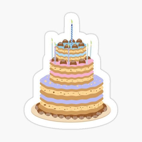 Createya Shop | Redbubble Birthday Cake Sticker, Cake Sticker, Sticker Aesthetic, Happy Birthday Art, Funny Gnomes, Happy Birthday Candles, Cool Pencil Drawings, Popular Flowers, Happy Birthday Cake