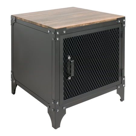 Evocative of a industrial inspired style, this rugged end table is an inspired addition to any loft space. Forged from steel in a sand black powder finish, its unembellished design featuring real rivet construction adds industrial flair as chairside or bedside end table. Storage is its added value with a spacious interior with one fixed shelf and metal grate door is designed to display your collections, books, etc. at a glance to prevent them from falling. Combination of high-quality materials and black frame shows your taste, stylish and durable. About Furniture of America Furniture of America is proud to be the family friend that always has your back. Were more than just a business. Our customer care team is part of a larger FOA community dedicated to delivering a happy home. So browse o Loft Space, Black Side Table, End Table Sets, Night Stands, Metal Side Table, Kids Area, Life Ideas, End Tables With Storage, Loft Spaces