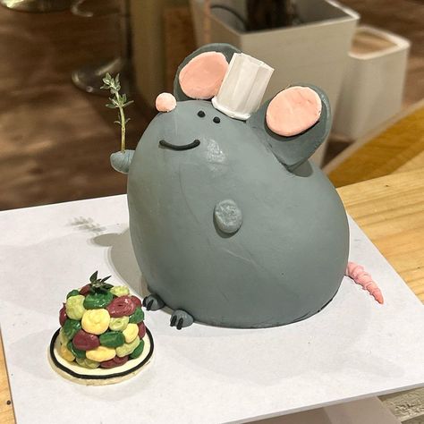 cat playground + custom pet cakes! | 🐾 cake for cats and dogs 🌲 fully customisable 🍰 meat based 🌸 no salt, sugar or flour customer request - rat theme 🐀 ( it’s remy! ) … | Instagram Cake For Cats Recipe, Rat Cakes Birthday, Cute Dog Cakes, Remy Cake, Rat Cakes, Cake For Cats, Cat Theme Cake, Ratatouille Cake, Cute Cat Cake