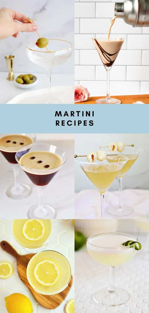 30+ Types of Martinis - A Beautiful Mess Different Types Of Martinis, Different Martinis, Simple Martini Recipes, Types Of Martinis, Best Martini Recipes, French Martini, Classic Martini, A Beautiful Mess, Martini Recipes