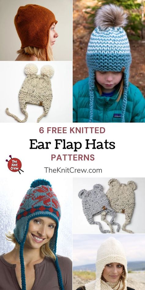 Flat Hat Knitting Pattern, Knitted Earflap Hat Pattern Free, Toddler Ear Flap Hat Knitting Pattern Free, Ear Flap Hats Free Pattern, Earflap Hat Knitting Pattern, Knitted Hat With Ears, Ear Flap Hat Knitting Pattern, Ear Flap Hat Crochet Pattern, Knit Hat With Earflaps