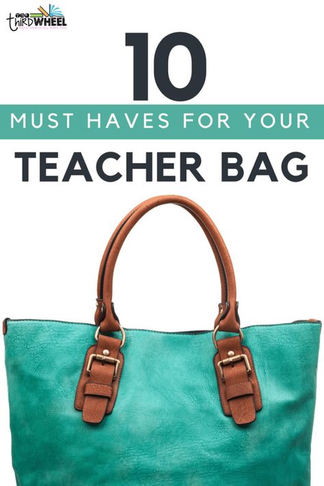 Check my list of 10 Must Have Items to toss in your Teacher Bag. These teacher bag essentials can literally save the day when an unexpected situation arises! Tip #10 help me avoid embarrassing moments more often than I'd like to admit! Teacher Bag Essentials, Teacher Bag Organization, Best Teacher Bags, Teaching Bag, Bag Must Haves, Teacher Needs, Teacher Accessories, Teaching Essentials, Substitute Teaching