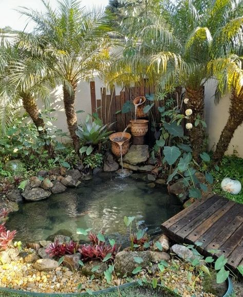 Fish Pond Gardens, Garden Pond Design, Small Pond, Pond Design, Ponds Backyard, Natural Pool, Garden Fountains, Dream Backyard, Backyard Patio Designs