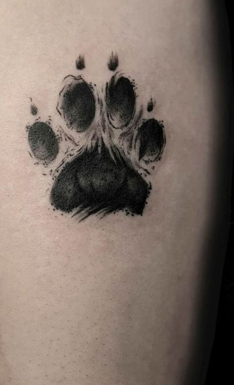 80+ Dog Paw Tattoos: How To Get A Dog Paw Tattoo Men’s Dog Tattoos, Dog Paw Tattoos For Women Ankle, Labrador Paw Tattoo, Husky Paw Print Tattoo, Paw Print Tattoo Dog Outline, Animal Paw Tattoo, Cool Dog Tattoos, Tattoo For Dog Lovers, Dog Paw Tattoo For Men