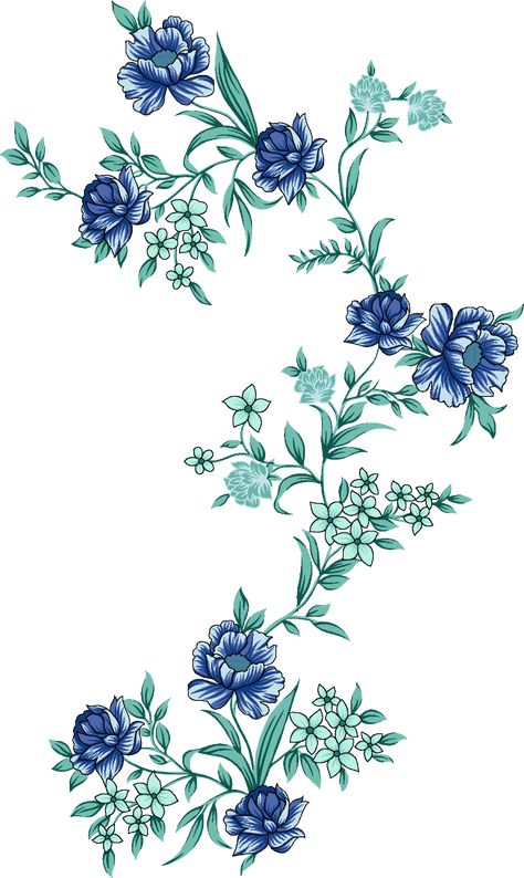 Textile Digital Border Design, Water Painting Tutorial, Bird Wallpaper Bedroom, Image Flower, Floral Motives, Hd Flowers, Digital Flower, Botanical Flower Art, Baroque Ornament