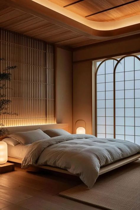 25 Japandi Bedroom Ideas for a Perfect Blend of Minimalism and Comfort Japanese Themed Bedroom, Japanese Bedroom Aesthetic, Modern Japanese Bedroom, Bedroom Japanese Style, Japanese Bedroom Ideas, Japandi Bedroom Ideas, Japanese Bedroom Design, Japanese Inspired Bedroom, Japandi Bedroom Design