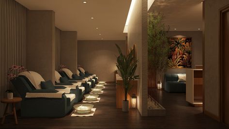 FOOT MASSAGE on Behance Spa Decor Ideas, Spa Relaxation Room, Luxury Spa Design, Massage Room Design, Spa Massage Room, Massage Room Decor, Spa Luxe, Massage Place, Tub Remodel