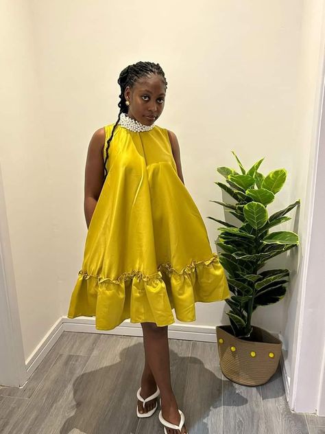 Flare Dress For Kids, Mikado Styles For Kids, Short Flare Dress Classy, Flare Skirt Outfit Classy, Khanga Dress, Mikado Styles, Flare Dresses Ankara, Asoke Styles, Short Gown Styles For Material