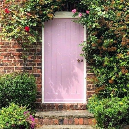 Cinder Rose, Front Door Ideas, Pink Front Door, Oval Room Blue, Kerb Appeal, Cottage Porch, Traditional Roses, Colour Consultant, Pink Door