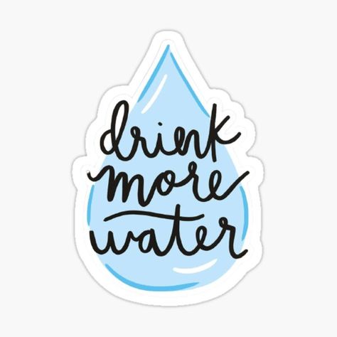 "Stay hydrated" Sticker for Sale by jenniferreuter | Redbubble Cell Phone Stickers, Cute Water Bottle, Water Sticker, Sticker Design Inspiration, Cute Water Bottles, Motivational Sticker, Phone Stickers, More Water, Bottle Sticker