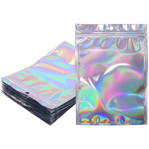 100 Pieces Resealable Smell Proof Bags Foil Pouch Bag Flat Storage Bag for Party Favor Food Storage : Amazon.co.uk: Stationery & Office Supplies Party Favor Food, Scentsy Pictures, Holographic Color, Gift Wrap Storage, Bic Pens, Candy Jewelry, Organization Gifts, Food Storage Bags, Ziplock Bags