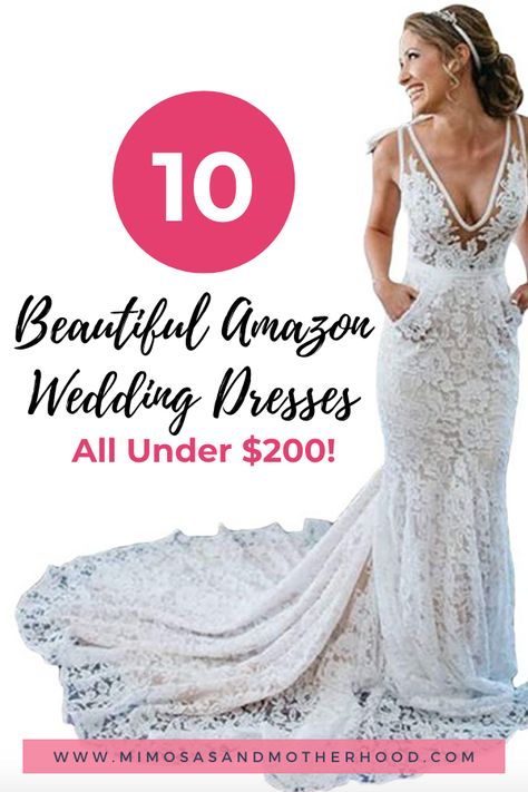 If you’re looking for a beautiful dress at a great price, and love the fast shipping and easy return policy of Amazon, an Amazon wedding dress might be a great option! Plus all of these are under $200! #weddingdress #amazonweddingdress #affordableweddingdresses Amazon Wedding Dress, Sensory Bags For Babies, Wedding Renewal Dress, Baby Sensory Bags, Wedding Dresses Amazon, Wedding Dresses Canada, Wedding Dresses Under 500, Cheap Lace Wedding Dresses, Wedding Dresses Under 100