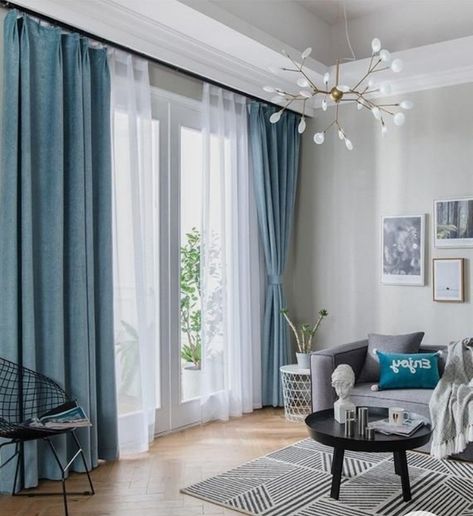 Blue Curtains Living Room, Window Curtain Designs, Curtains Living Room Modern, Living Room Decor Curtains, Stylish Curtains, Cool Curtains, Curtains Living, Beautiful Curtains, Modern Curtains