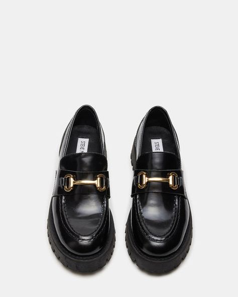 22 Bday, Loafers Outfit, Branded Shoes For Men, Xmas 2024, Steve Madden Store, Chunky Loafers, Prep School, Black Leather Loafers, Platform Loafers