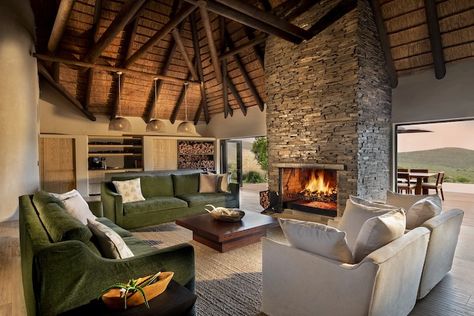 The Lodge at Melozhori Private Game Reserve Safari Style Interior, Safari Lodge Decor, Game Lodge, Colonial Design, Luxury Tents, Safari Lodge, Lodge Decor, Game Reserve, Bedroom With Ensuite