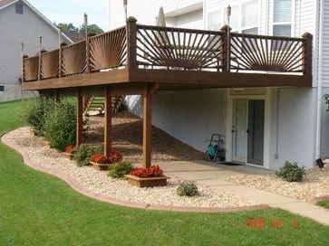 under deck landscaping | 39,056 Under the deck landscaping Home Design Photos Tall Decks, Under Deck Landscaping, Patio Under Decks, Deck Landscaping, Under Deck, Building A Porch, Under Decks, Desain Lanskap, Peach Tree