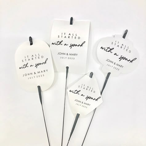 Sparkler At Wedding, Wedding Tags Ideas, Sparkler Seating Chart, Let Sparks Fly Wedding, Sparkler Wedding Favors, Sparklers Wedding Send Off, Wedding Cold Sparklers, Sparks Fly Wedding, Sparkler Tags For Wedding