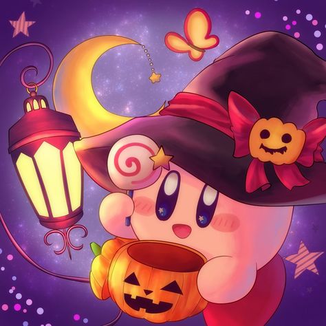 Twitter Kirby Eating, Kirby Pfp, Kirby Cute, Kirby Character, Halloween Wallpaper Cute, Kirby Art, Nintendo Art, Unicorn Art, Halloween Icons