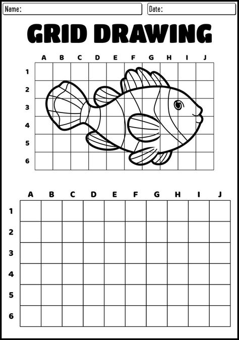 Uncover the hidden image by following the grid and connecting the dots with precision. Unleash your creativity and focus with these engaging mystery grid drawing worksheets. Take your drawing skills to the next level with this challenging and rewarding activity. #MysteryGridDrawing #FunWithArt #CreativeChallenge #mysterygriddrawing Grid Drawing Practice Worksheet, Grid Drawing Practice, Grid Drawing Worksheet Free Printable, Easy Grid Drawing, Art Grid Drawing, Grid Drawing Ideas, Mystery Grid Drawing, Grid Drawing Worksheet, Afterschool Crafts