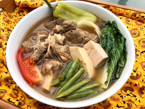 Casa Baluarte Filipino Recipes: Beef Sinigang (Sinigang na Baka) Sinigang Na Baka Filipino Recipes, Beef Soup Filipino Recipe, Beef Sinigang Recipe Filipino Food, Filipino Beef Soup, Sinigang Beef, Beef Sinigang Recipe, Sinigang Recipe Beef, Filipino Sinigang, Filipino Vegetable Recipes