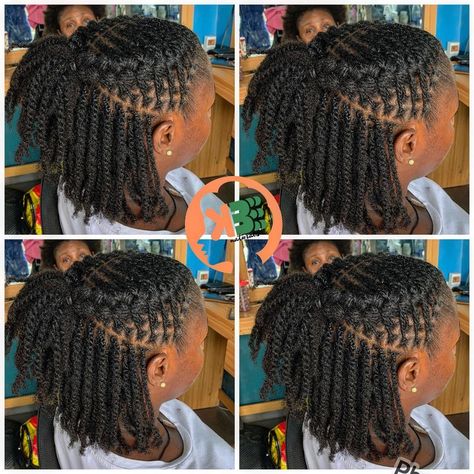 Twist With Cornrow Styles, Twisting Styles For Natural Hair, Natural Hair Twisted Styles, Nature Twist Hairstyles, Natural Short Protective Hairstyles, Twist Braids Hairstyles Natural Short Hair, Micro Twists Styles, Tiny Locs Natural Hairstyles, Flat Twist Updo Natural Hair Short