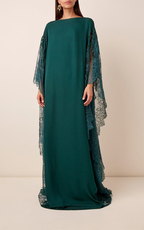 Formal Kaftan Dress, Lace Caftan, Fashion Long Dresses, Kaftan Design, Silk Caftan, Embroidered Tulle Dress, Kaftan Designs, Mode Abaya, Silk Chiffon Dress