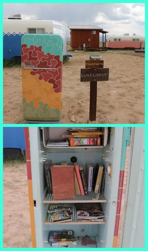 Little Free Library :) | I just wanted to share the Little Library at our retro campground near Taos, New Mexico | Facebook Camper Library, Free Little Library, Taos New Mexico, Little Library, Free Library, Taos, New Mexico, Tao, To Share