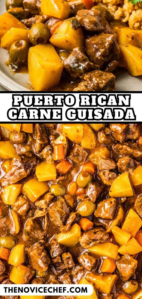 Puerto Rican Goat Stew Recipe, Beef Guiso Recipe Mexican, Carne Guisada In Crockpot, Spanish Beef Tips Recipe, Puerto Rican Guisado, Puerto Rican Skirt Steak Recipes, Mofongo Stuffing Puerto Rico, Spanish Stewed Beef, Carne Guisada Recipe Puerto Rican Instant Pot