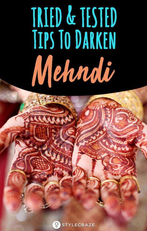 5 Tried And Tested Tips To Make Mehndi Dark: Here are a few tips that we collected from many a beautiful fashionistas, who will vouch that these tips do work. Try them a few weeks before the D-day to be sure that they work on you. Learn how to get dark colour of mehndi on hands! #Mehndi #MehndiTips #Tips #Tricks Dark Mehndi Tips, How To Make Mehndi Darker, How To Make Mehendi Dark, How To Get Dark Mehendi Colour, How To Darken Mehendi On Hands, Mehndi Tips, How To Make Mehndi, How To Make Henna, Indian Mehendi